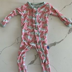 3-6 Ruffled Girls Footie Kickee Pants